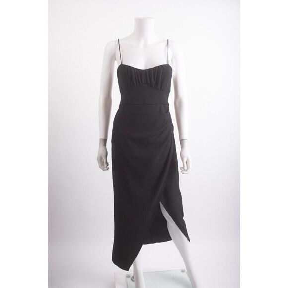 Zara Womans Corset Midi Dress Size Small Black Tie Open Back 7613/955 NWT - Picture 1 of 6